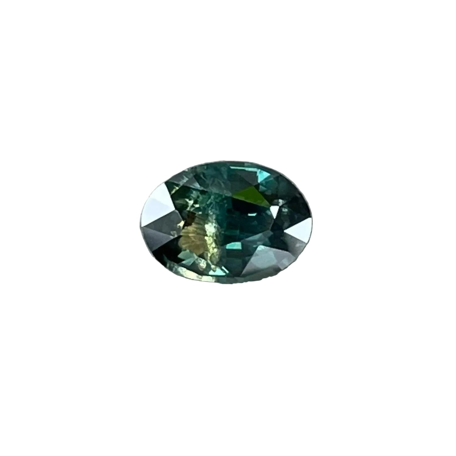 Natural parti sapphire 0.91ct oval cut bi-colored unheated gemstone