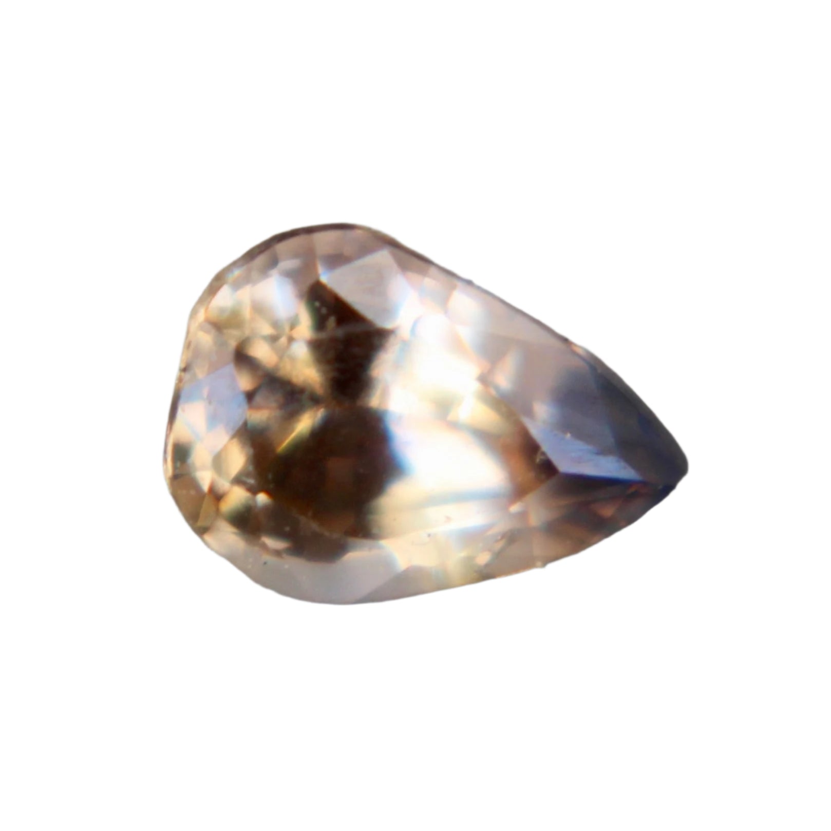 0.37 carat natural peach blue bi-coloured sapphire pear cut from Ceylon – unheated, VS clarity, perfect for custom jewellery, ships from Australia

