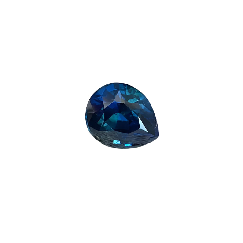 Natural Peacock Blue Sapphire Pear Cut 1.45 Carat, Unheated, Untreated from Ceylon, VS Clarity