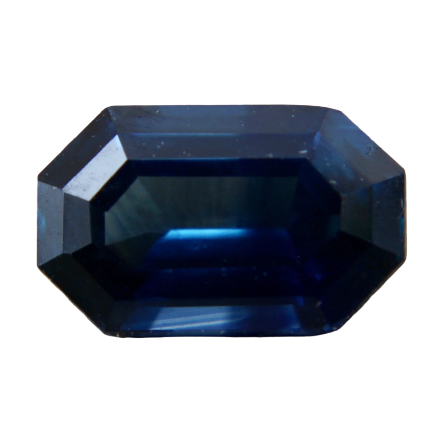 Natural Peacock Sapphire Emerald Cut 1.93 Carat, Unheated Ceylon Sapphire, VS Clarity