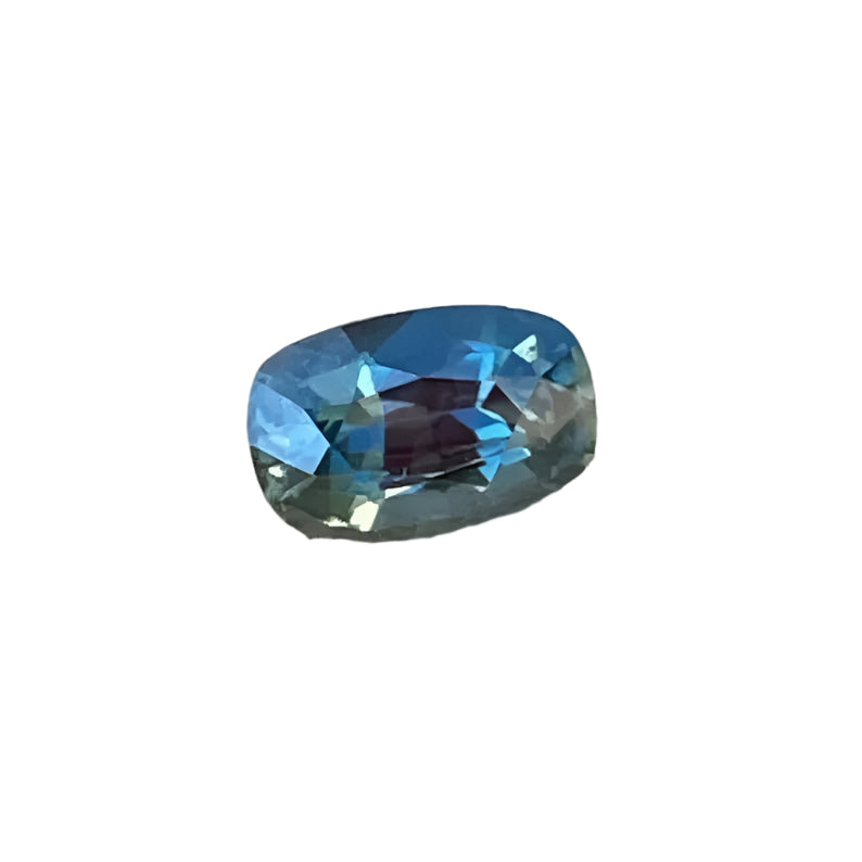Natural Peacock Sapphire Cushion Cut 0.81 Carat, Madagascar Sapphire, Unheated, Untreated, SI Clarity