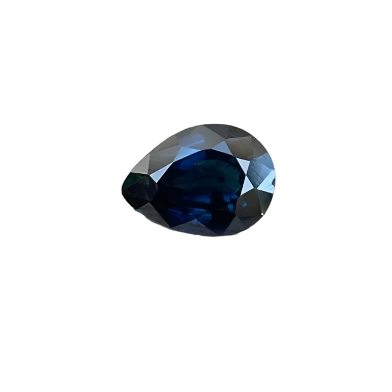 Natural Peacock Sapphire Pear Cut 0.97 Carat from Ceylon – Eye Clean Translucent Blue Green Gemstone

