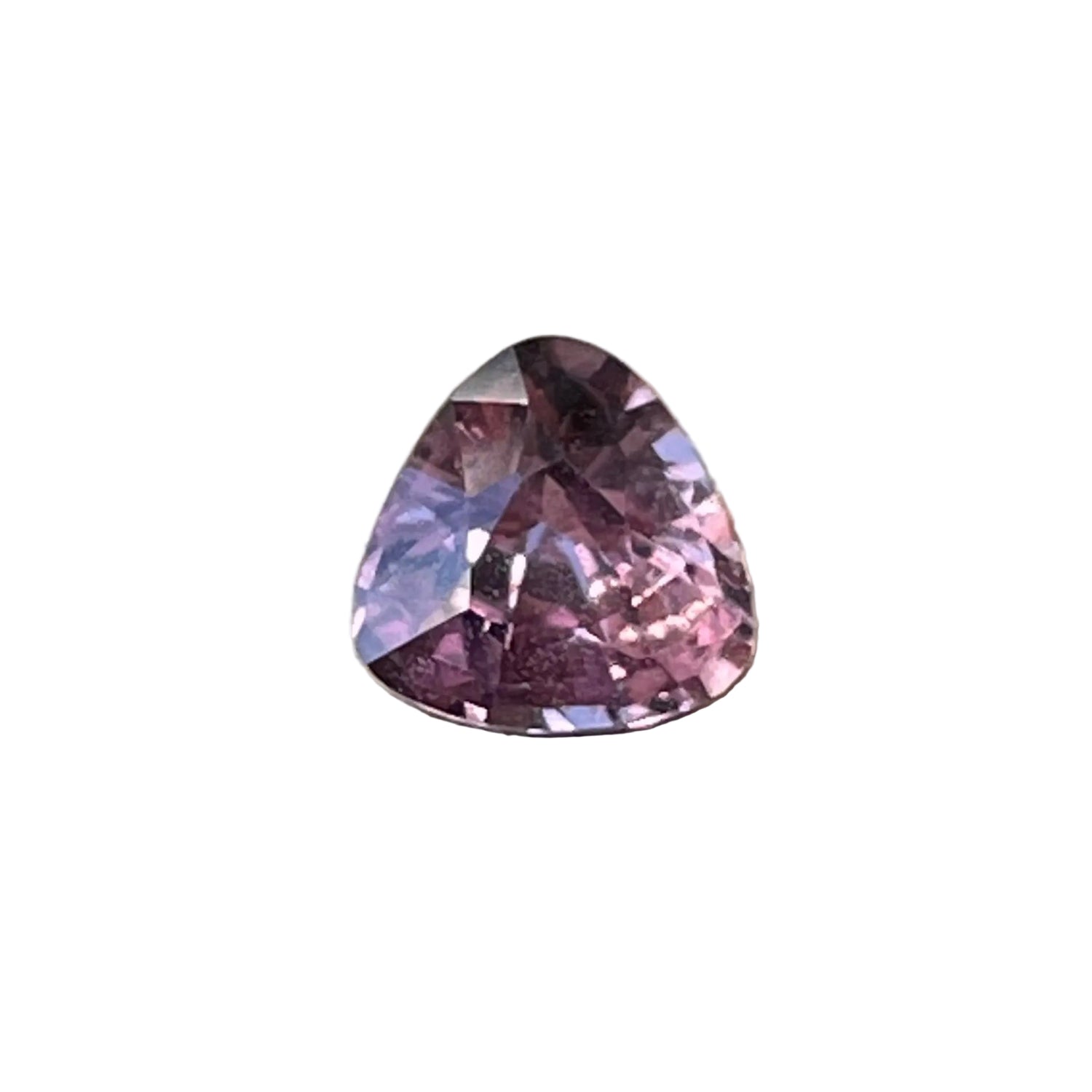 Natural pink-brown sapphire 0.75 ct trillion 5.7×5.7×3.3 mm, SI, unheated untreated Madagascar — Sapphire Pal