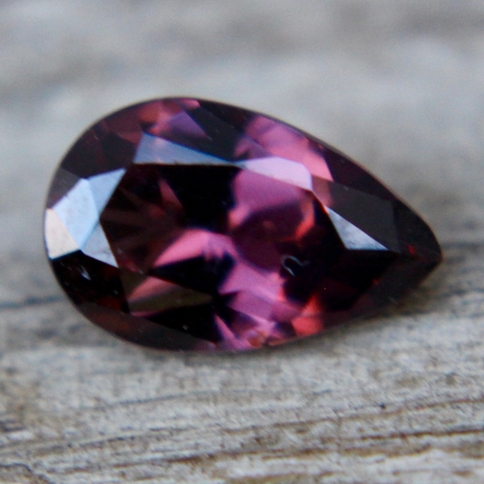 pinkish purple spinel loose gemstone 8.47mm pear cut