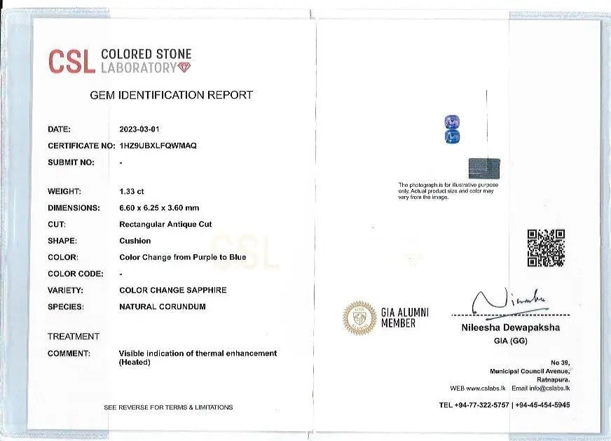 Natural Purple Blue Colour Change Sapphire - Sapphirepal