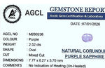Natural Purple Sapphire 2.52ct Oval Cut | Unheated Ceylon Loose Sapphire - Sapphirepal