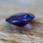 Face-up view of Ceylon purple sapphire, precision faceting