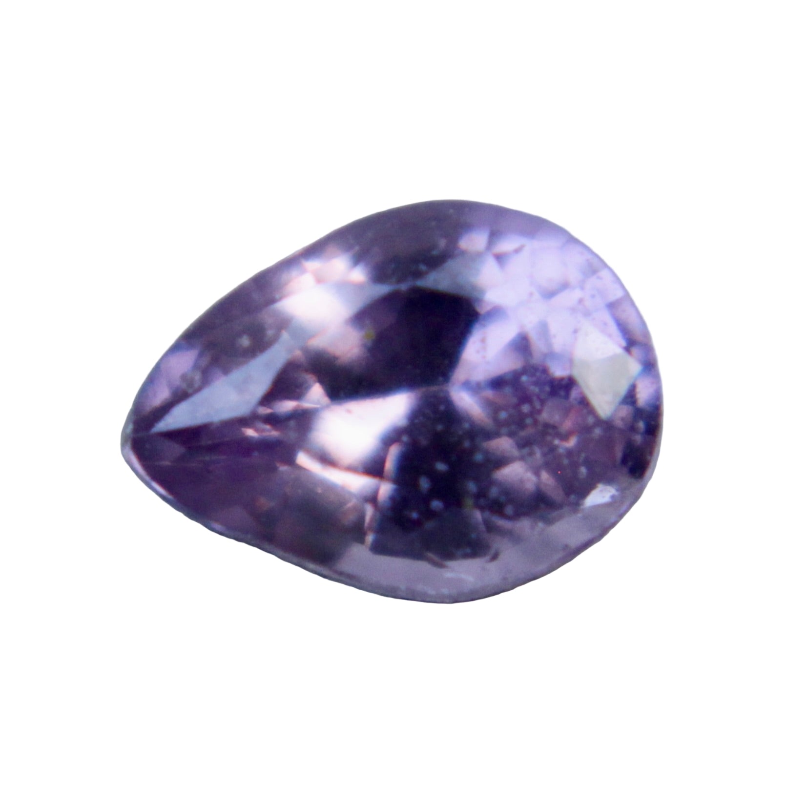 0.53 ct natural purple sapphire, Ceylon origin, pear cut 5.93 × 4.43 × 2.95 mm, SI clarity, loose gemstone