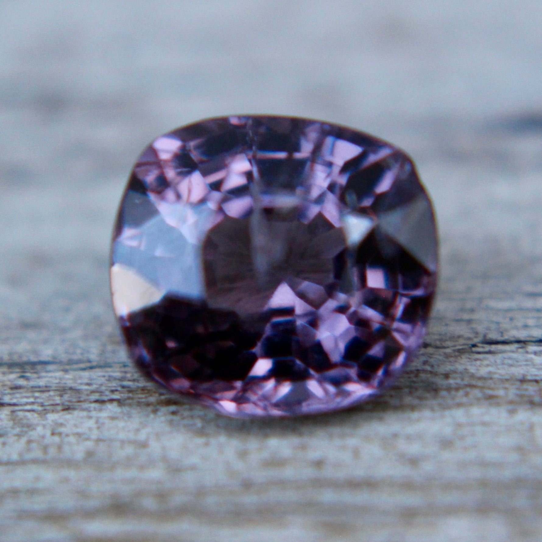 Natural purple spinel side profile showing approximately 4.20 mm depth