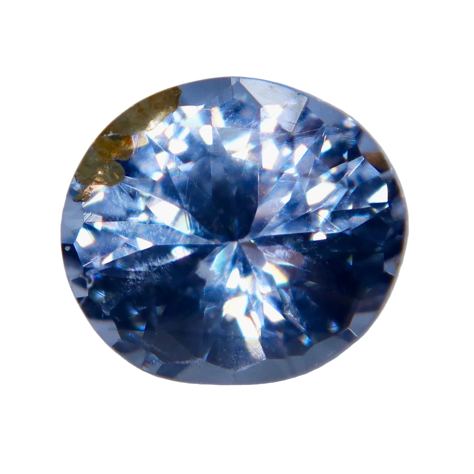 1.17ct natural purple spinel from Ceylon in an oval cut showing light blue-violet color