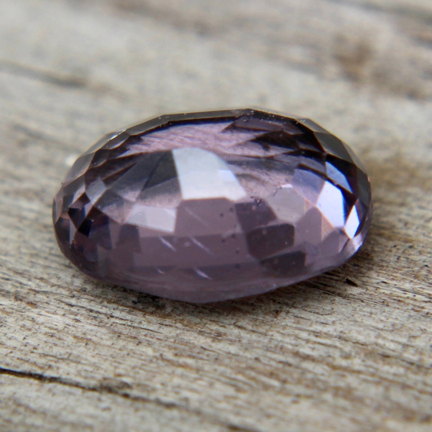 2.14ct Ceylon purple spinel, oval cut, untreated, SI clarity — macro under daylight