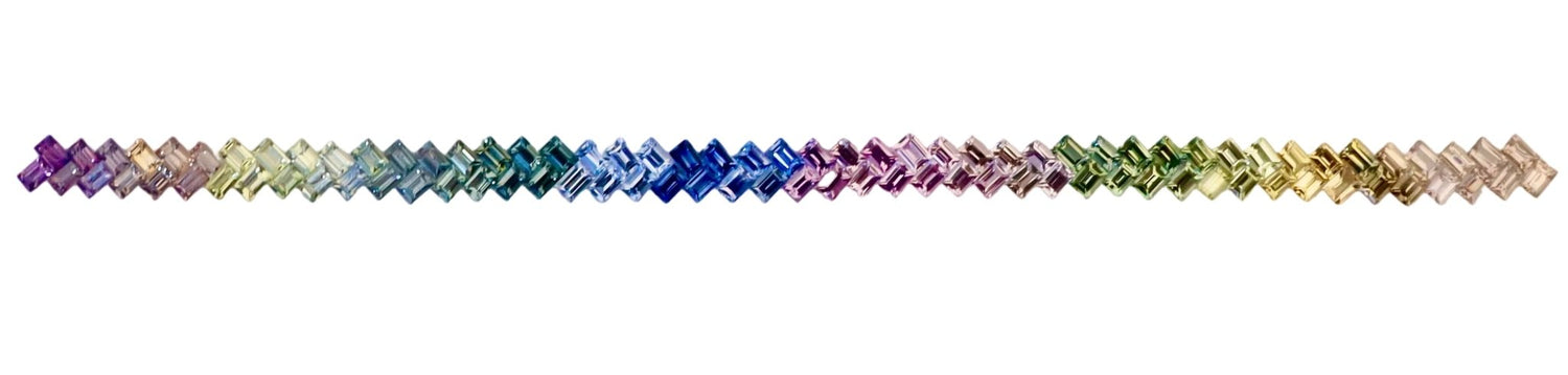 Natural Rainbow Color Sapphire Set (Baguette Cut) — 10.05 Carat VVS Loose Sapphires - Sapphirepal