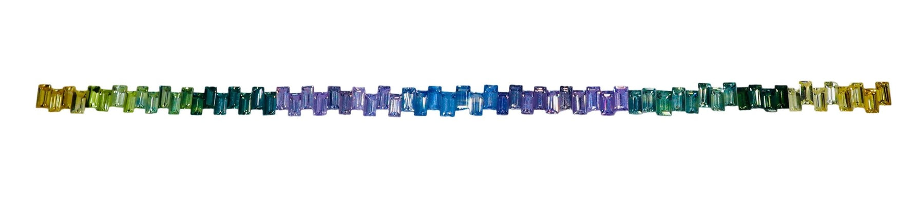 Natural Rainbow Sapphire Baguette Cut Set 10 Carat 4x2mm Ceylon Gemstones - Sapphirepal