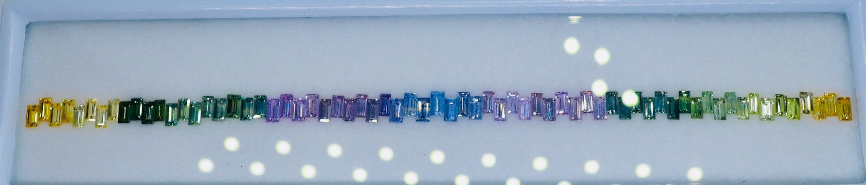 Natural Rainbow Sapphire Baguette Cut Set 10 Carat 4x2mm Ceylon Gemstones - Sapphirepal