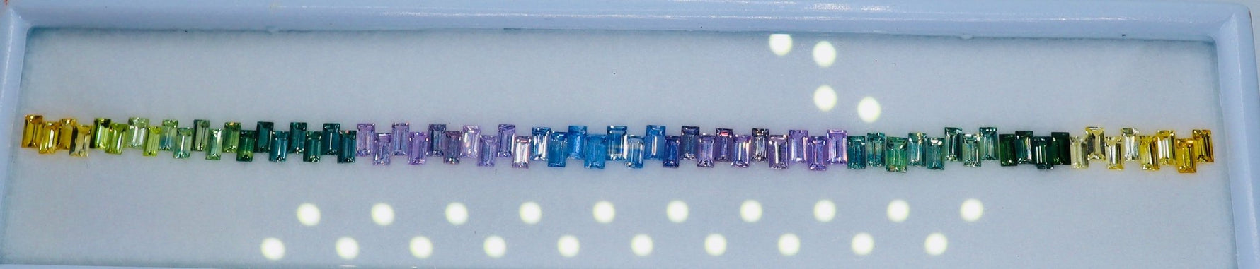Natural Rainbow Sapphire Baguette Cut Set 10 Carat 4x2mm Ceylon Gemstones - Sapphirepal