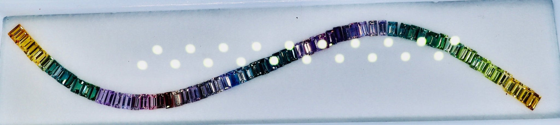 Natural Rainbow Sapphire Baguette Cut Set 10.55 Carat Calibrated Gemstone Strip from Ceylon - Sapphirepal