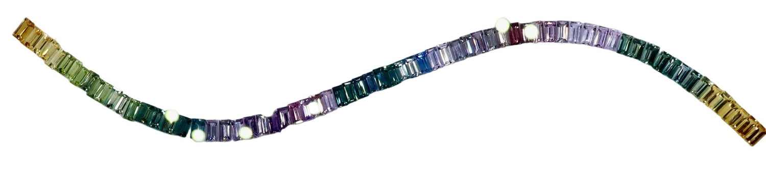 Natural Rainbow Sapphire Baguette Cut Set 10.55 Carat Calibrated Gemstone Strip from Ceylon - Sapphirepal