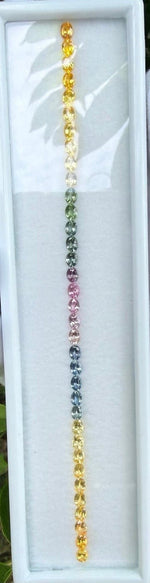 Natural Rainbow Sapphire Layout 7.35 Carat Ceylon Oval Cut VVS Loose Sapphire Set for Bespoke Jewelry - Sapphirepal