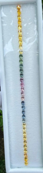 Natural Rainbow Sapphire Layout 7.35 Carat Ceylon Oval Cut VVS Loose Sapphire Set for Bespoke Jewelry - Sapphirepal