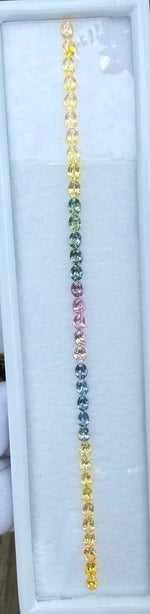 Natural Rainbow Sapphire Layout 7.35 Carat Ceylon Oval Cut VVS Loose Sapphire Set for Bespoke Jewelry - Sapphirepal