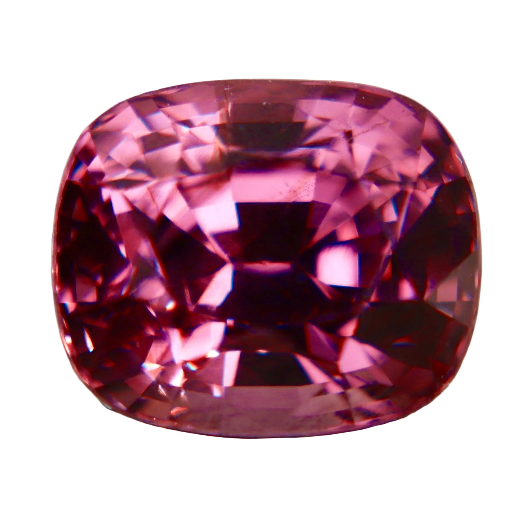 Natural raspberry pink spinel 3.61 ct cushion cut loose gemstone from Ceylon