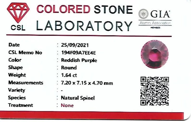 Natural Reddish Purple Spinel - Sapphirepal