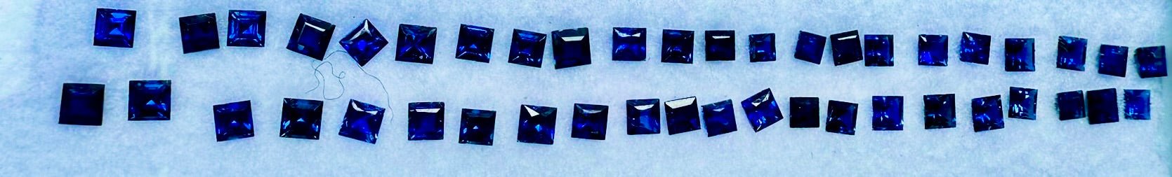 Natural Royal Blue Sapphire Set – 4.50 Carat | Princess Cut | Ceylon Origin - Sapphirepal
