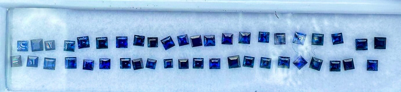 Natural Royal Blue Sapphire Set – 4.50 Carat | Princess Cut | Ceylon Origin - Sapphirepal