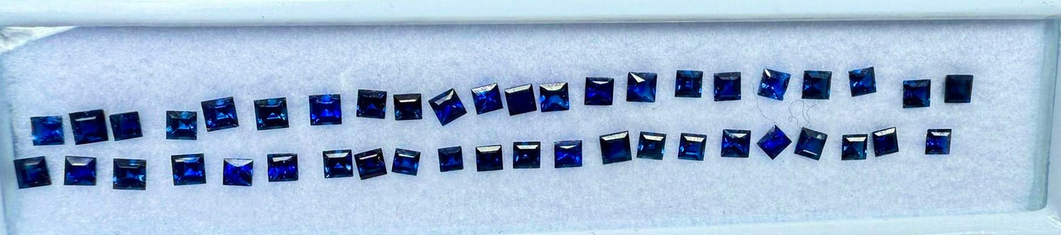 Natural Royal Blue Sapphire Set – 4.50 Carat | Princess Cut | Ceylon Origin - Sapphirepal