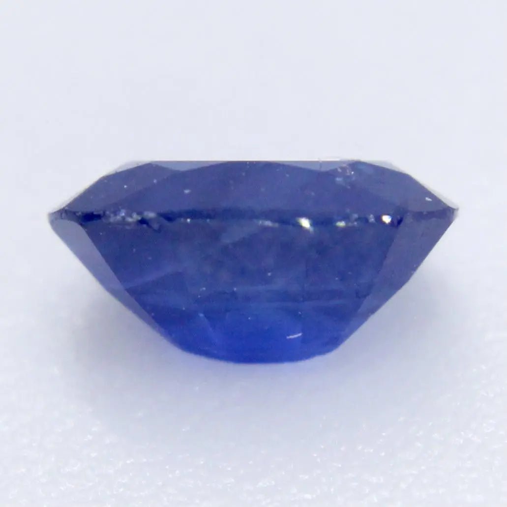 High clarity natural royal blue sapphire oval cut gemstone with vivid blue hue