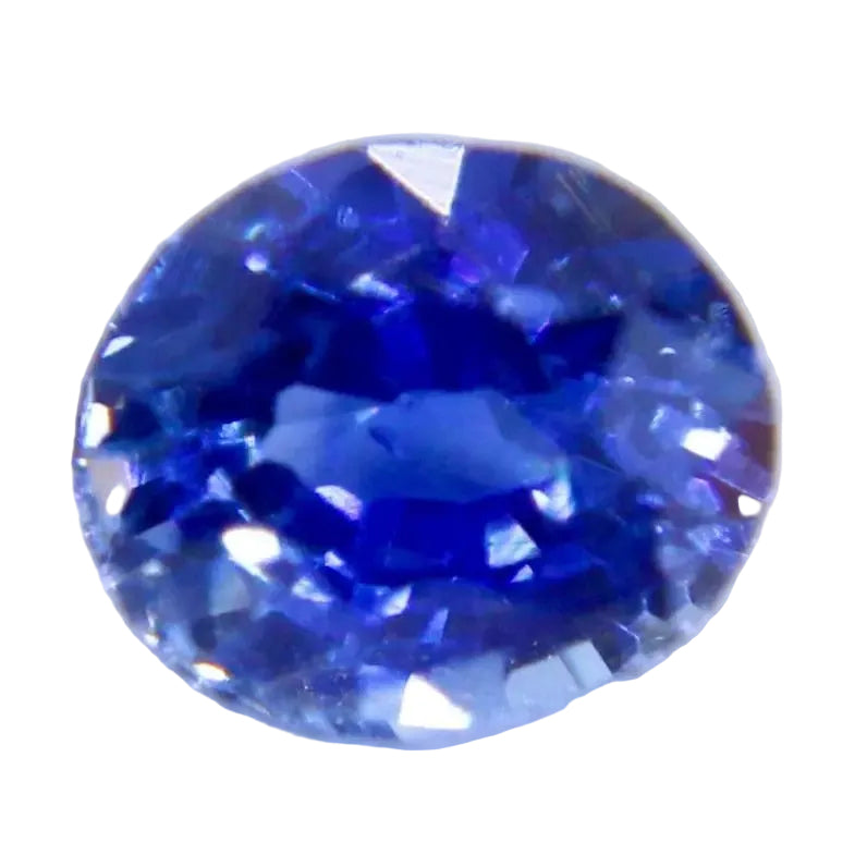 Natural royal blue sapphire oval cut 0.49 carat unheated Ceylon loose gemstone