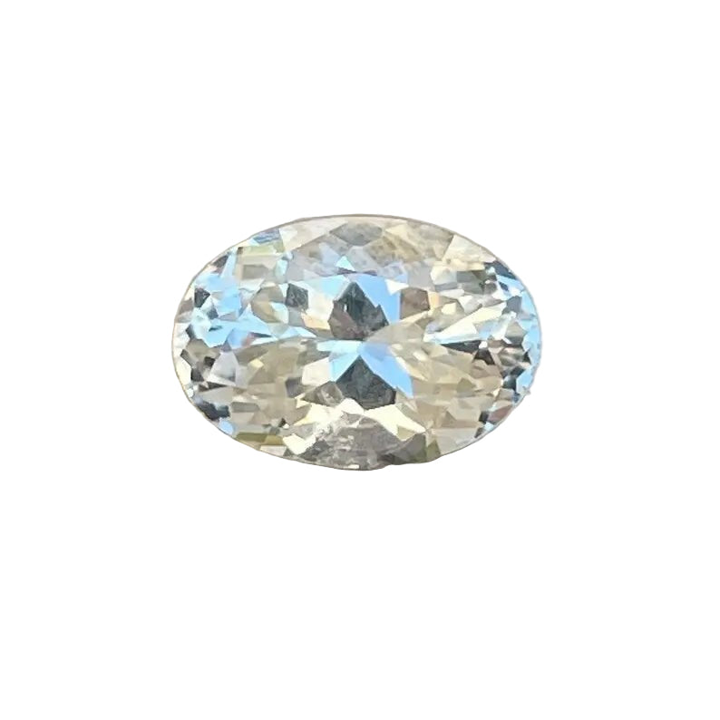 Natural White Sapphire with Slight Yellow Tint 1.50 Carat Oval Cut from Ceylon – Untreated Authentic Gemstone