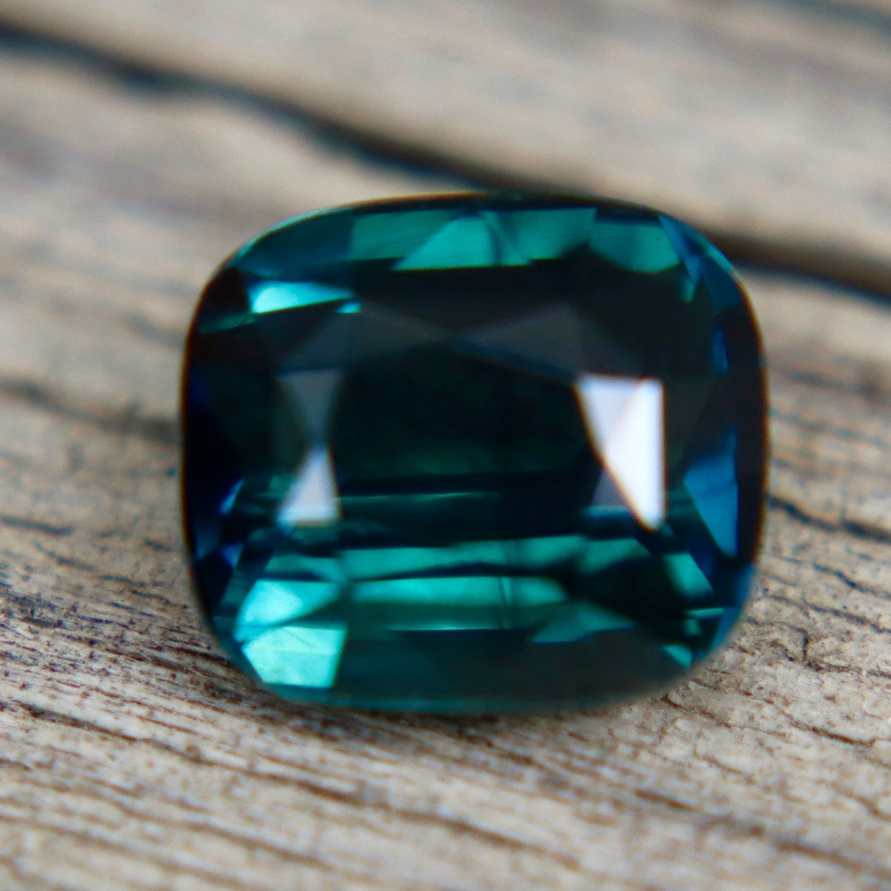 Natural Teal Madagascar Sapphire 2.12 ct Cushion Cut Loose Gemstone - Sapphirepal