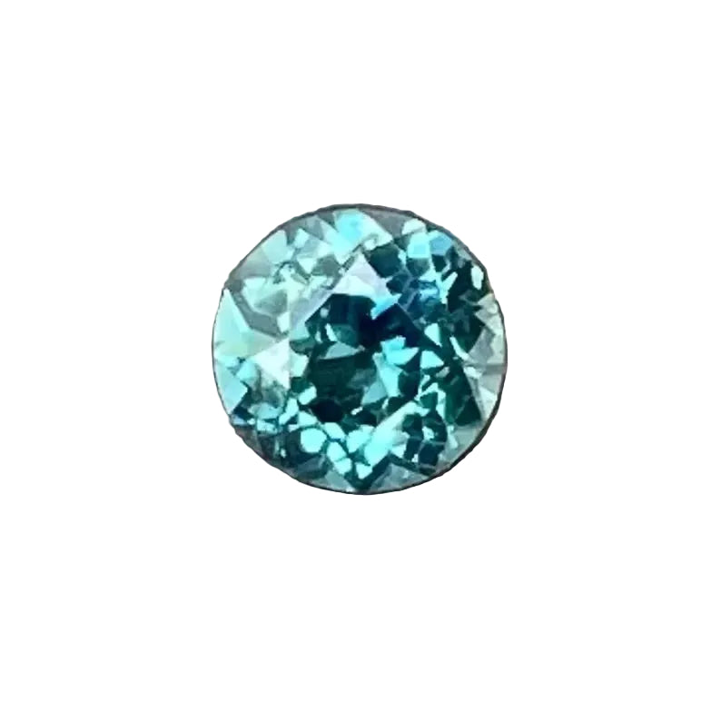 Natural Australian teal sapphire 0.68 carat round cut front view