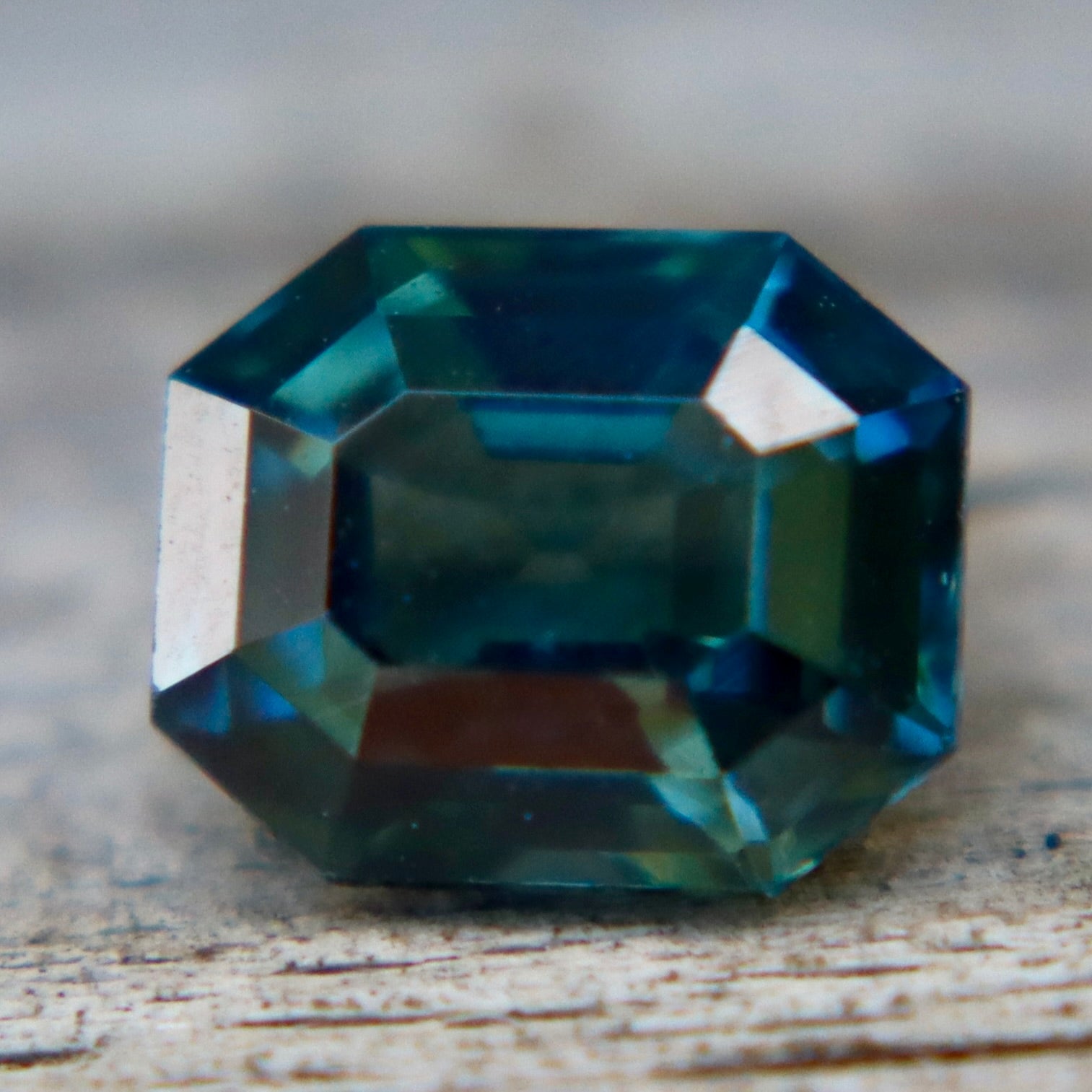 Natural Teal Sapphire 0.94 Carat Emerald Cut Loose Gemstone from Madagascar - Sapphirepal