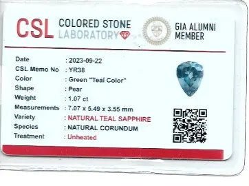 Natural Teal Sapphire - Sapphirepal