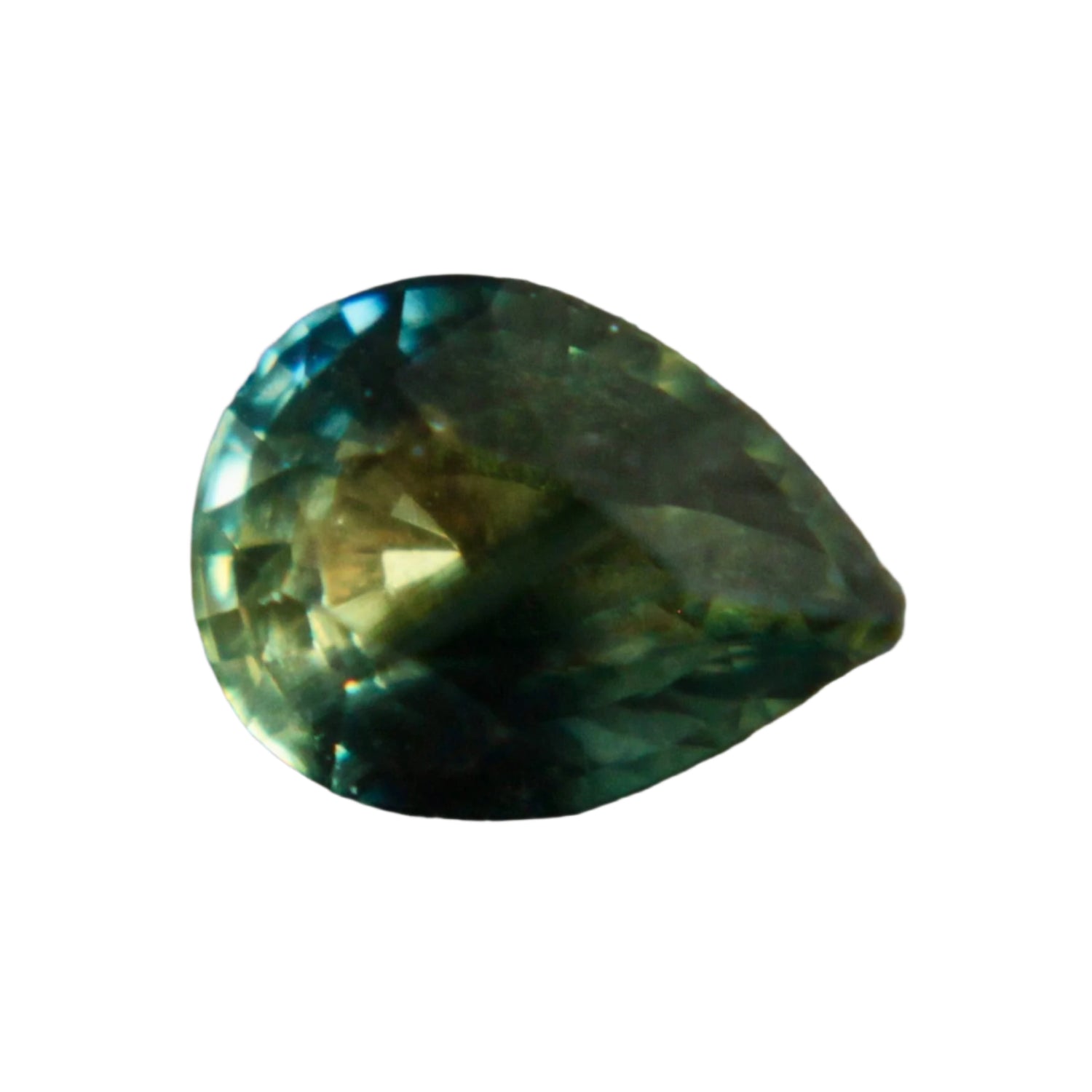 Natural Tri-Coloured Parti Sapphire - Pear Cut 1.07ct - Blue Green Yellow - Unheated Madagascar Gemstone from Sapphire Pal