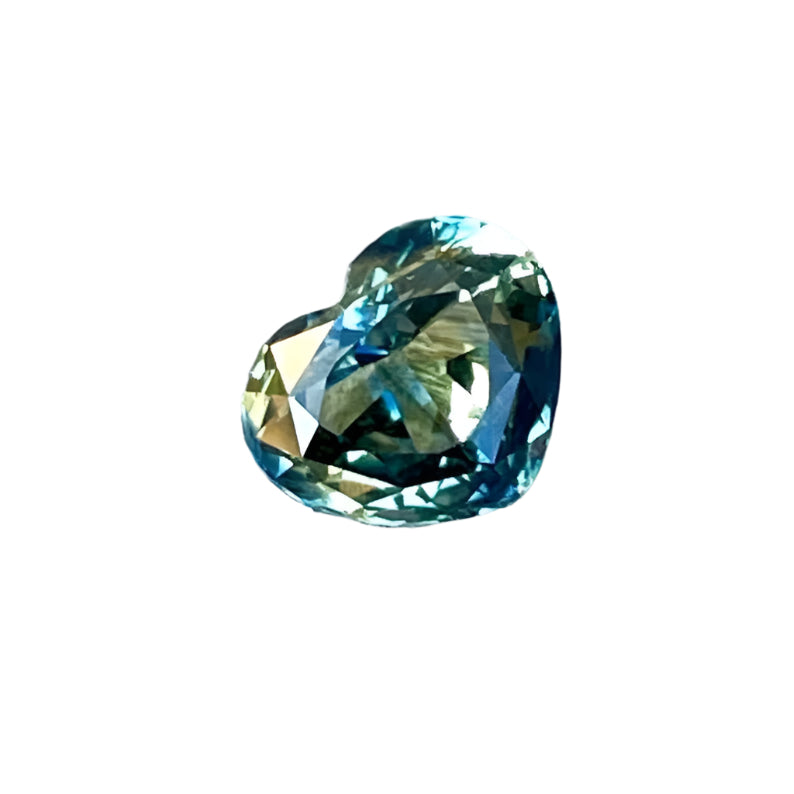 2.02ct Tri-Coloured Heart Cut Sapphire – Natural Unheated Blue Green Yellow Gem | Sapphire Pal