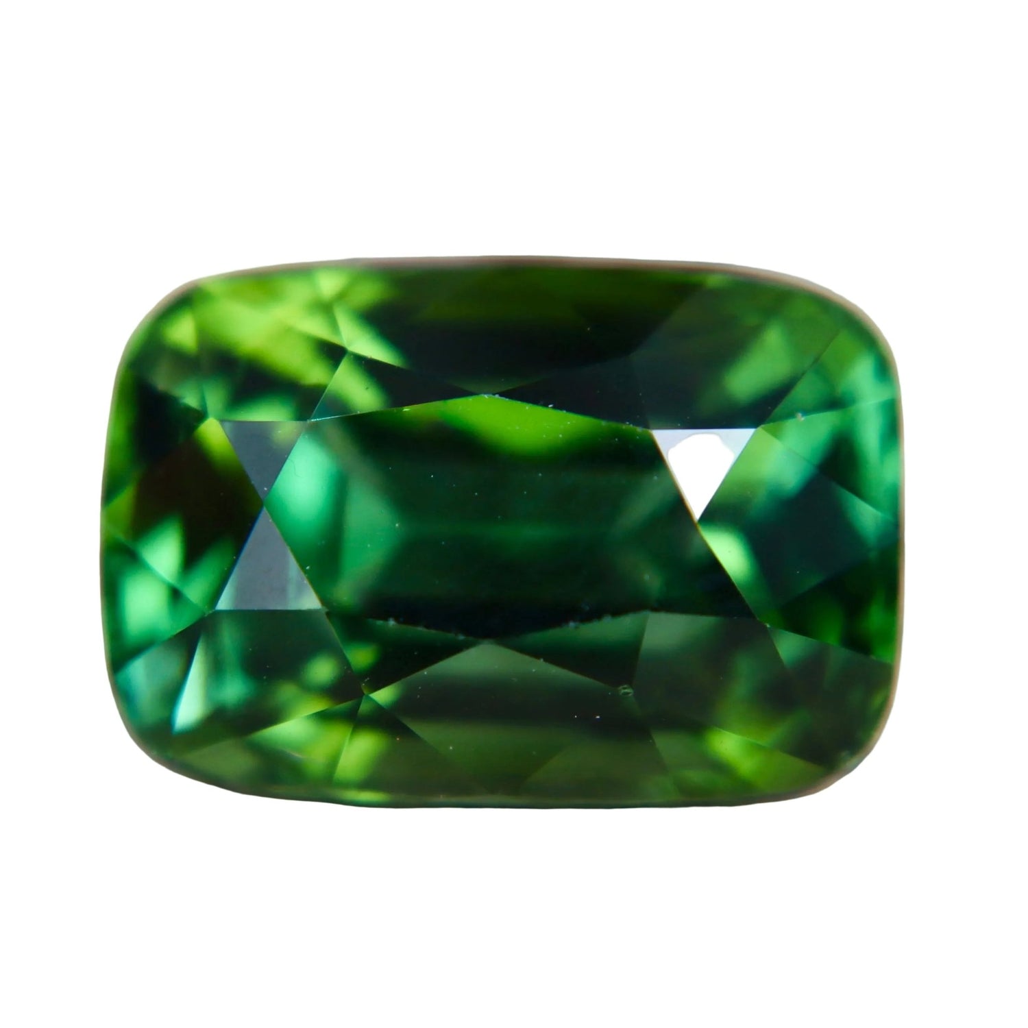 Natural Vivid Chrome Green Tourmaline 10 Carat Flawless Cushion Cut Madagascar Loose Gemstone - Sapphirepal