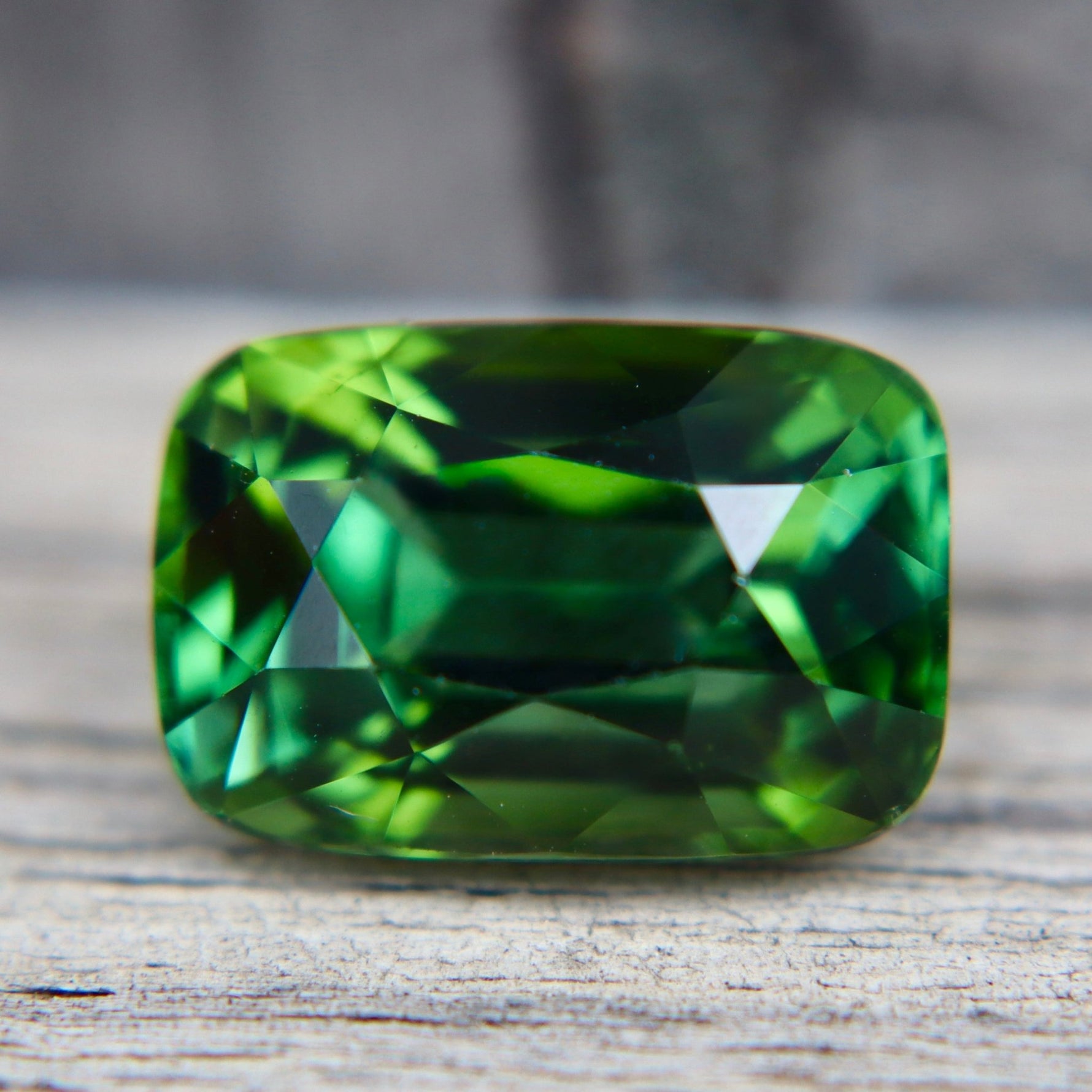 Natural Vivid Chrome Green Tourmaline 10 Carat Flawless Cushion Cut Madagascar Loose Gemstone - Sapphirepal