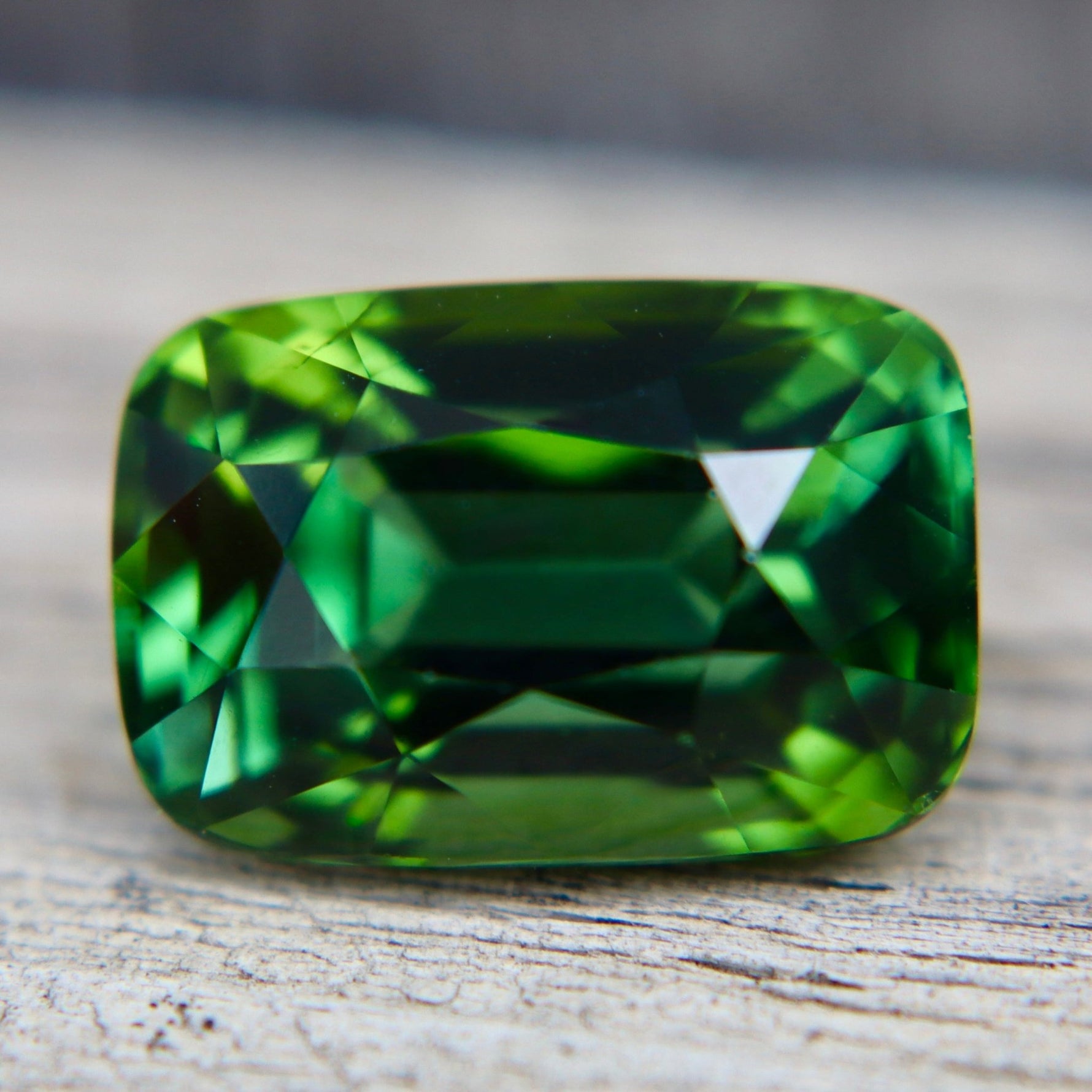 Natural Vivid Chrome Green Tourmaline 10 Carat Flawless Cushion Cut Madagascar Loose Gemstone - Sapphirepal