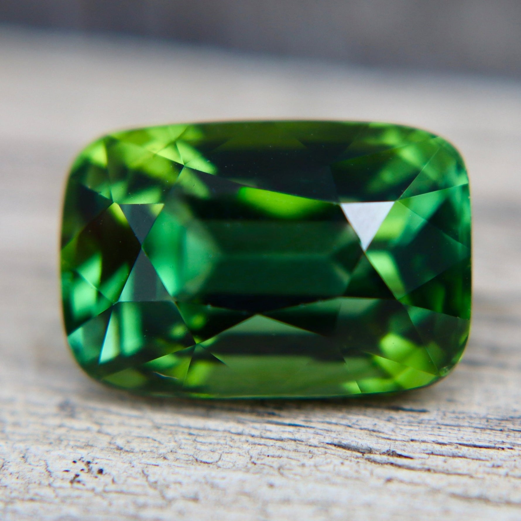 Natural Vivid Chrome Green Tourmaline 10 Carat Flawless Cushion Cut Madagascar Loose Gemstone - Sapphirepal