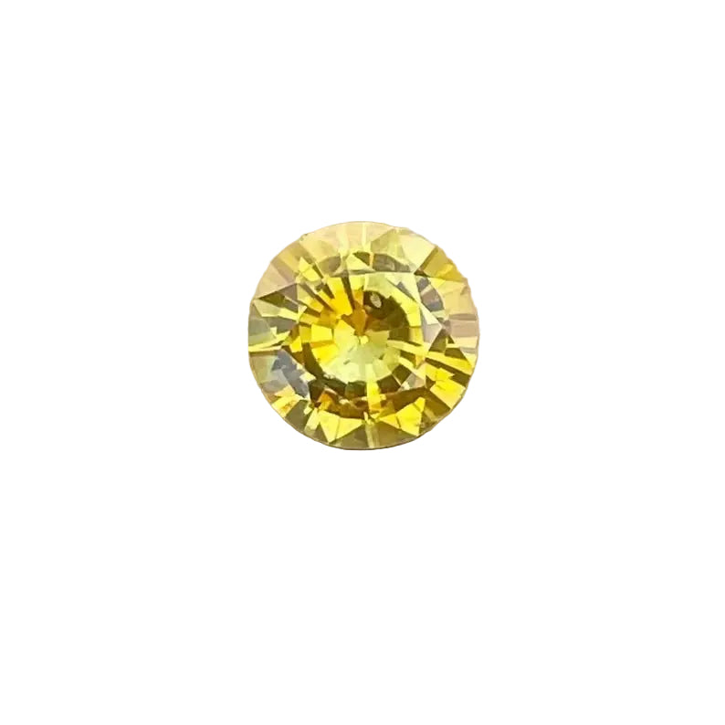 Natural vivid yellow sapphire 0.95 carat round cut from Sri Lanka