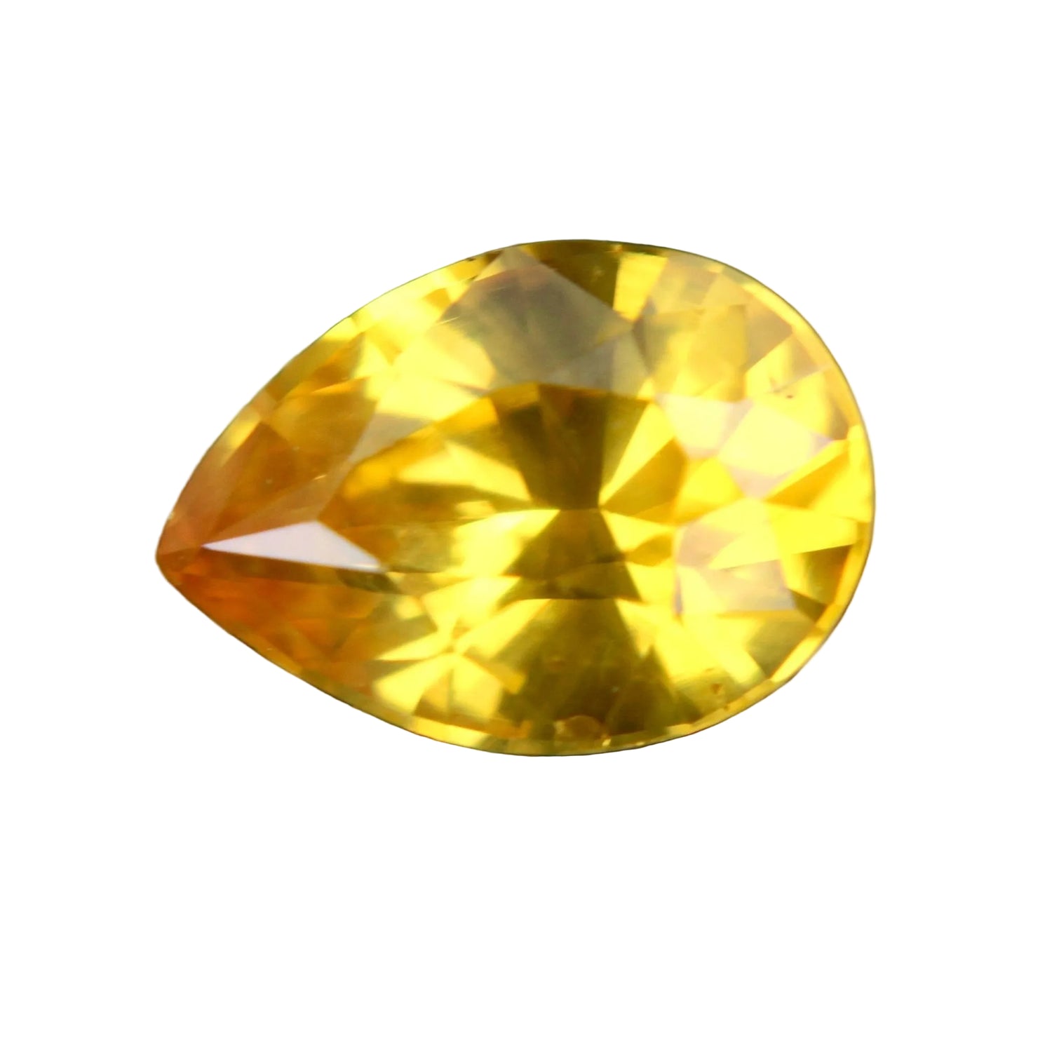 Natural vivid yellow sapphire 1.01 carat pear cut from Ceylon