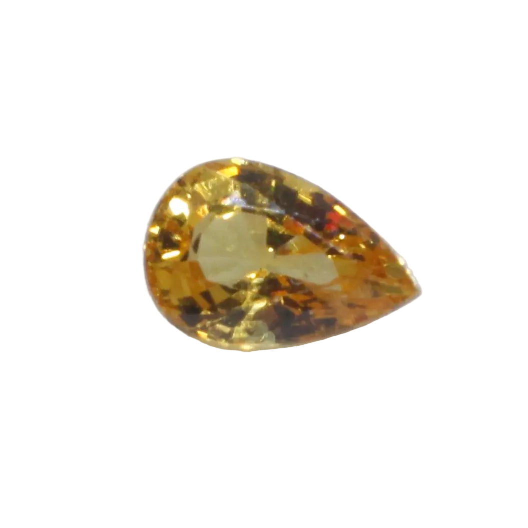 0.50 ct natural vivid yellow sapphire, Ceylon origin, pear cut 6.00 × 4.00 × 2.80 mm, VVS clarity