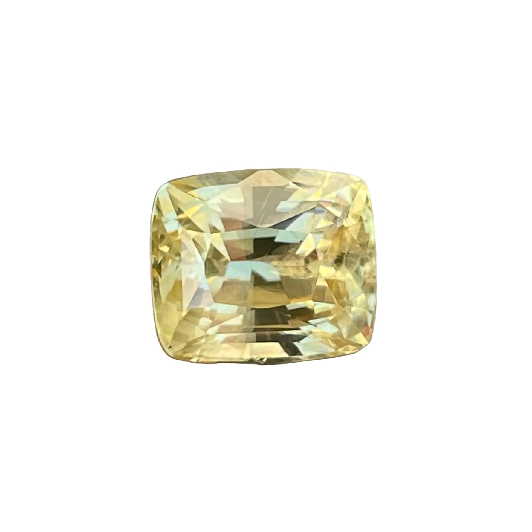 3.93ct vivid yellow sapphire cushion cut, unheated Ceylon gemstone