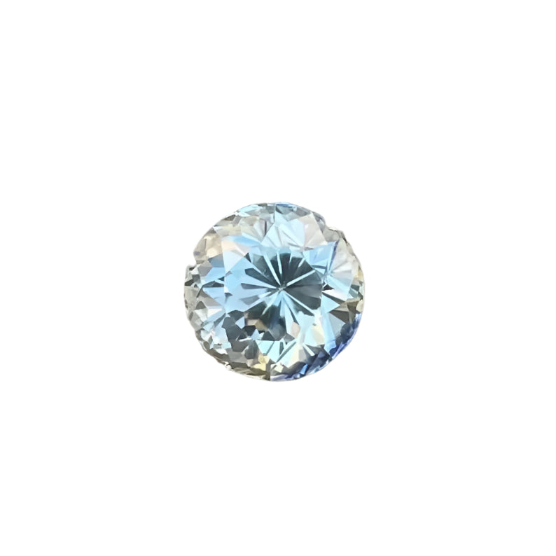 Natural bi-coloured sapphire 1.40ct round cut, white blue with yellow hue, unheated untreated Ceylon sapphire – Sapphire Pal
