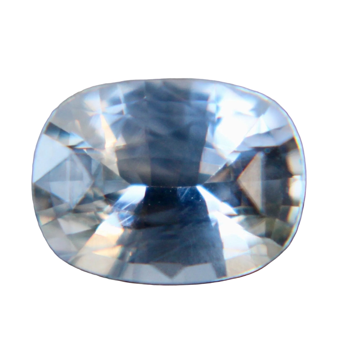 Natural white sapphire 1.26 carat cushion cut from Ceylon