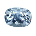 Natural 1.73 carat white Ceylon sapphire in an elongated cushion cut, face-up view