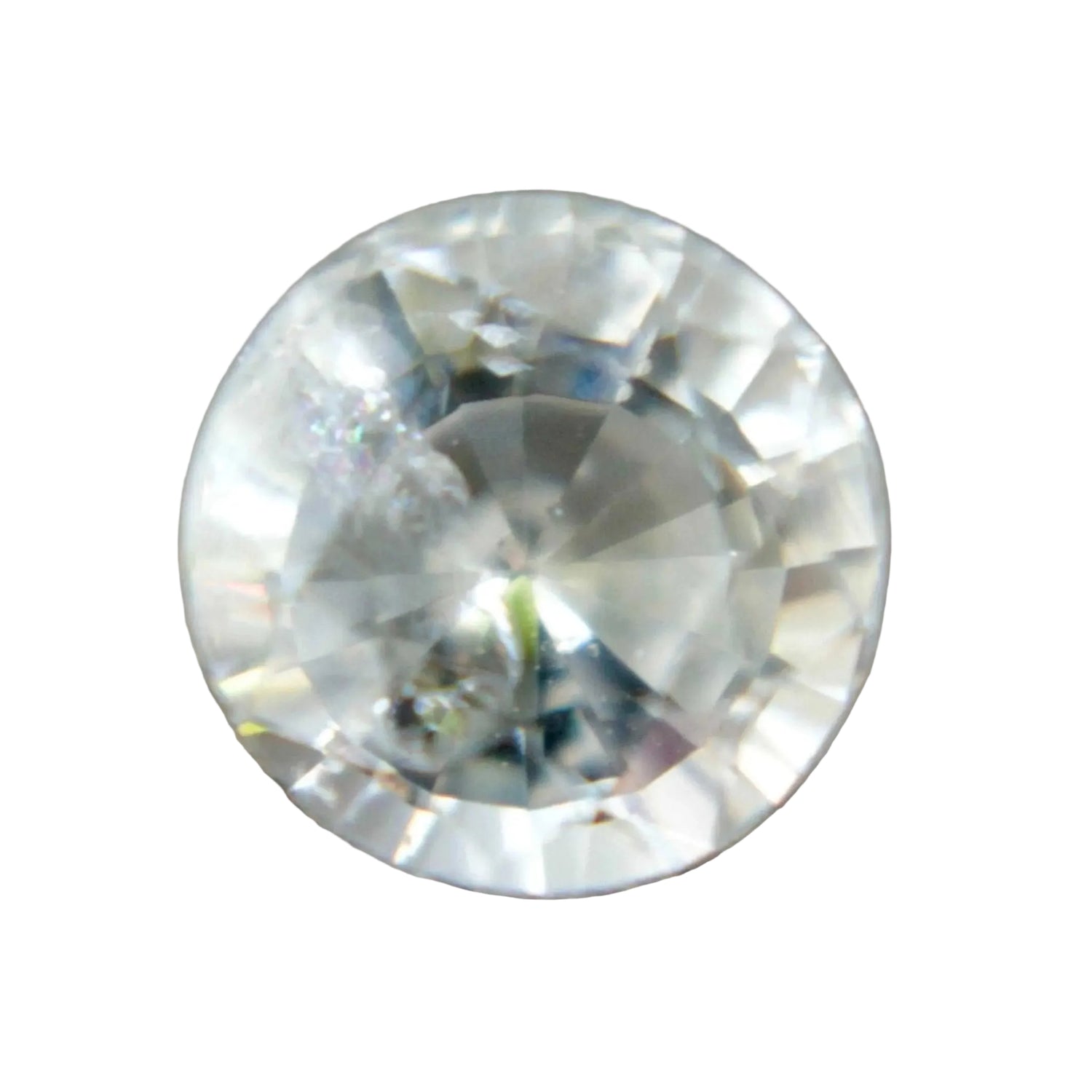 Natural white sapphire 1.94 carat round cut from Ceylon
